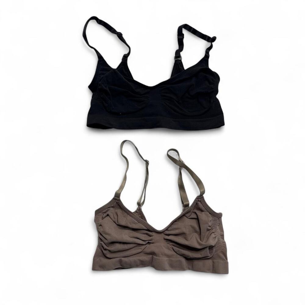 Skims seamless sculpt bralette bundle Black & brown bralette set size XS